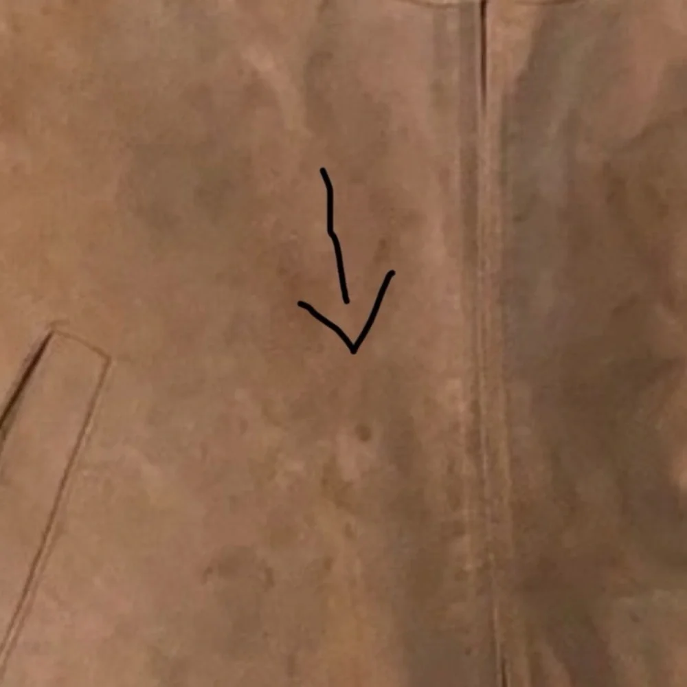 Lightly Distressed Vintage Suede Bomber Jacket - Picture 5 of 6